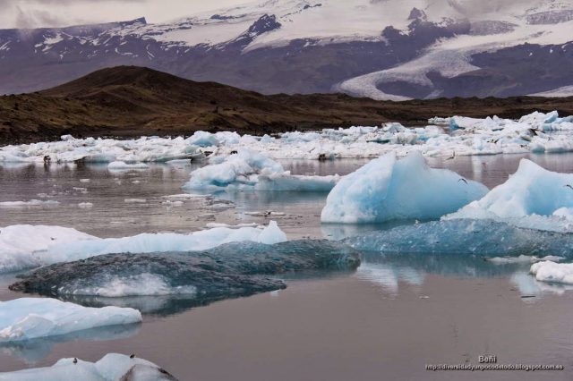 lago litoral Jokulsarlon, Islandia