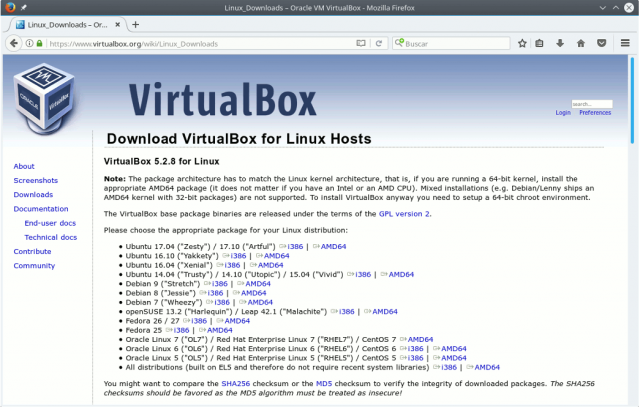 descarga de virtualbox ultima version estable para linux