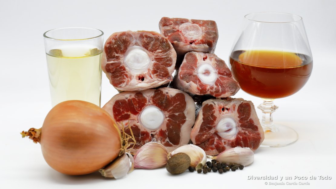 ingredientes para el estofado de rabo de toro